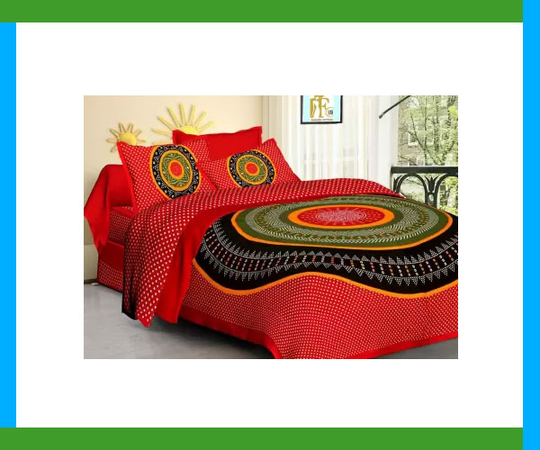 Red Jaipuri Printed Bedsheet