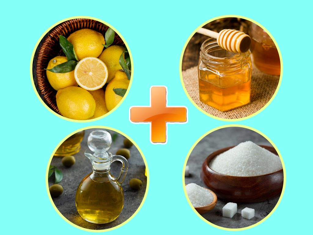 lemon olive oil sugar honey