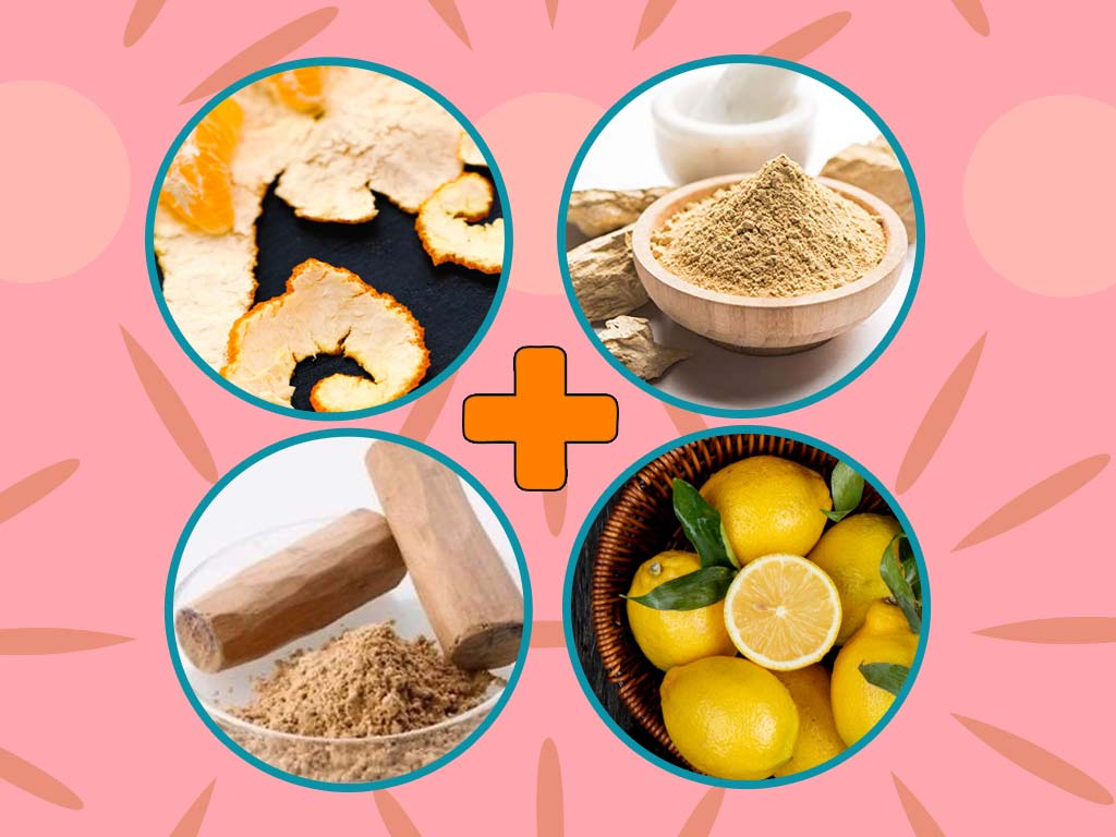 orange peel lemon sandalwood powder multani mitti powder