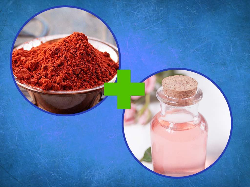 red sandalwood powder rose water