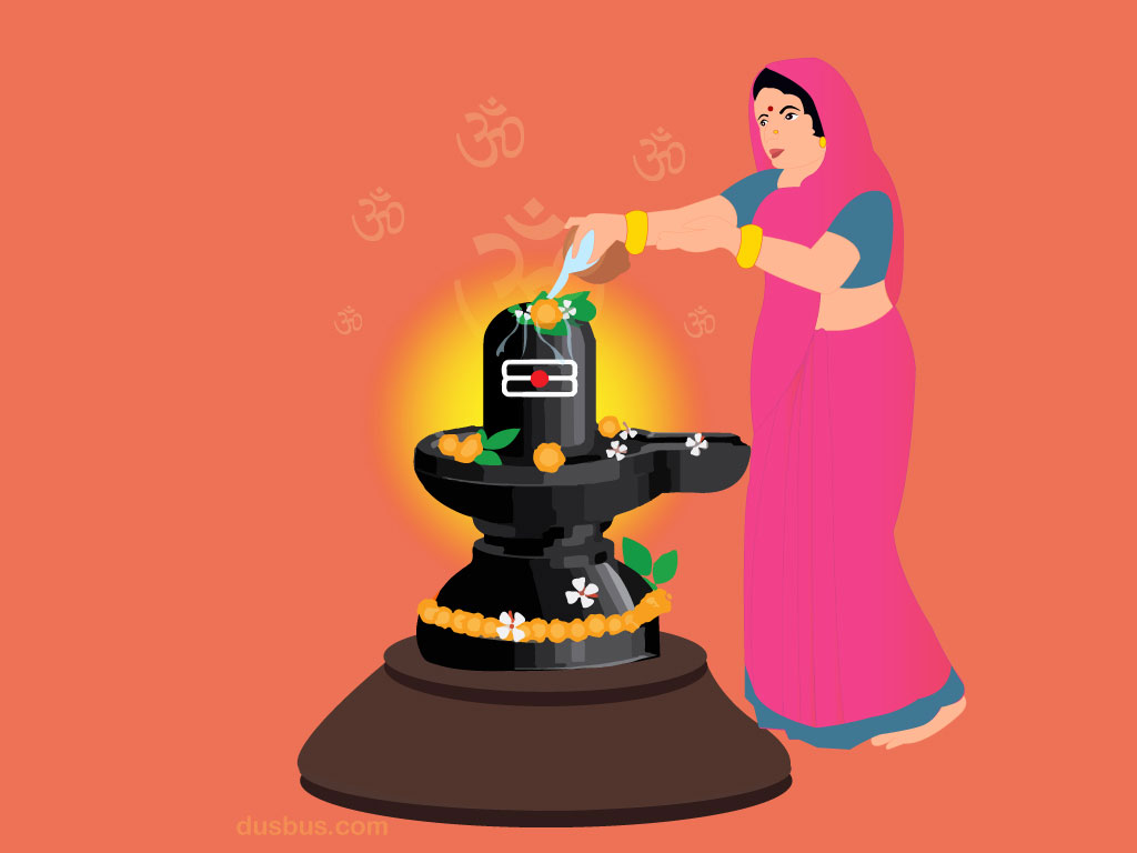 woman give water on lord shiva