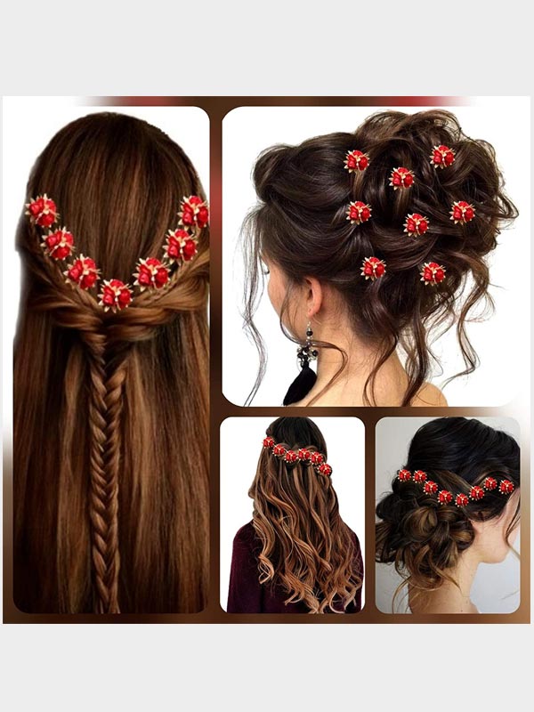 Artificial Red Flower Set