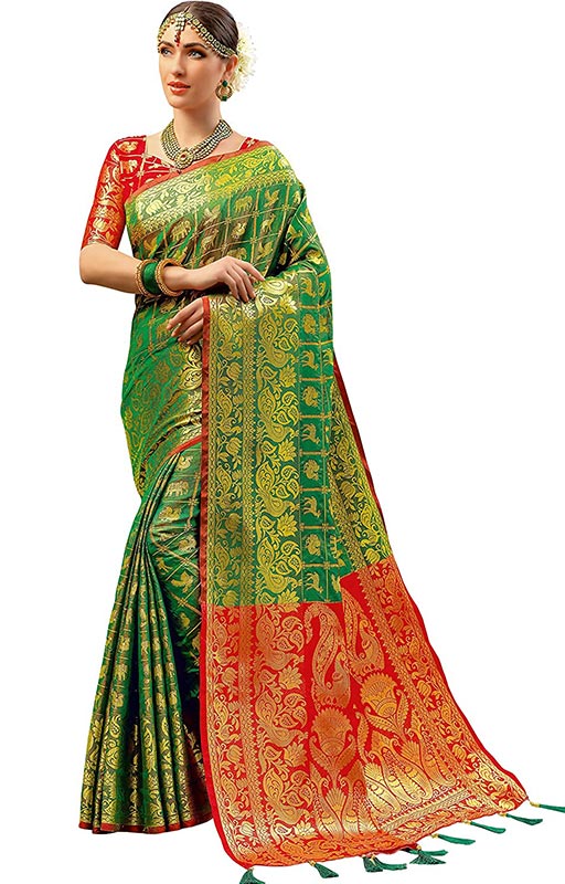 EthnicJunction Women's Art Silk Woven Saree 