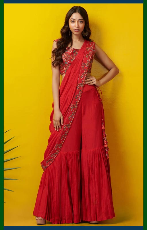 Sharara Pant Saree
