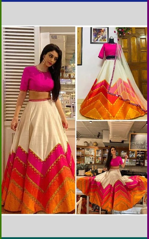 White And Pink Lehenga
