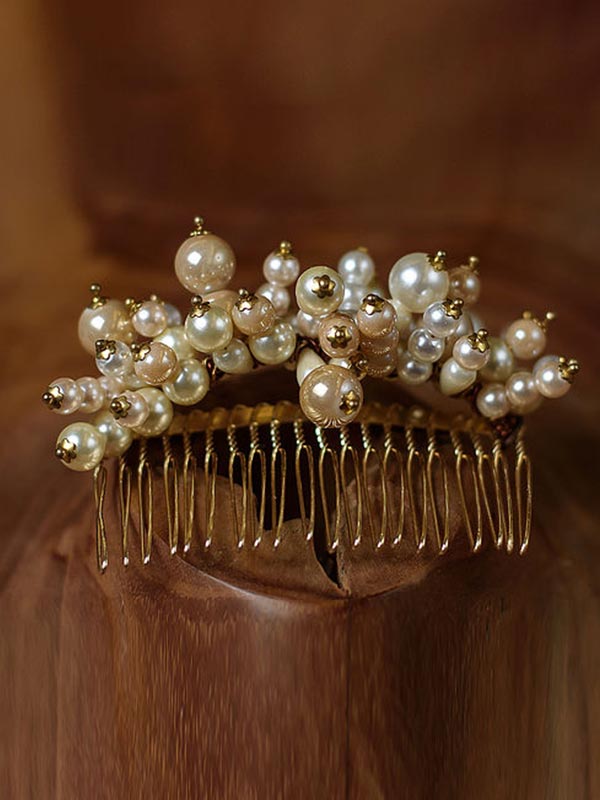 White Pearl Comb Clip
