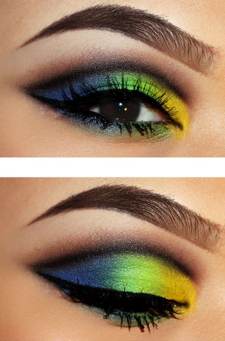 Peacock Inspired Eye Makeup