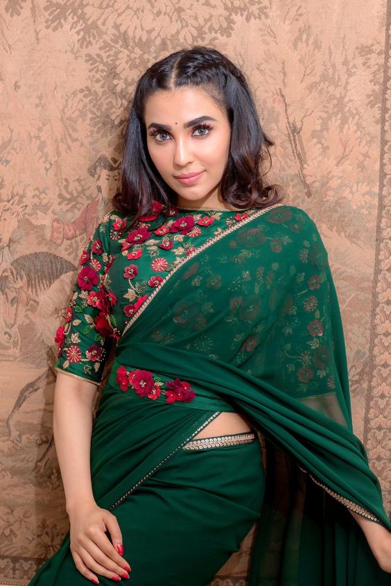 plain saree with blouse 1