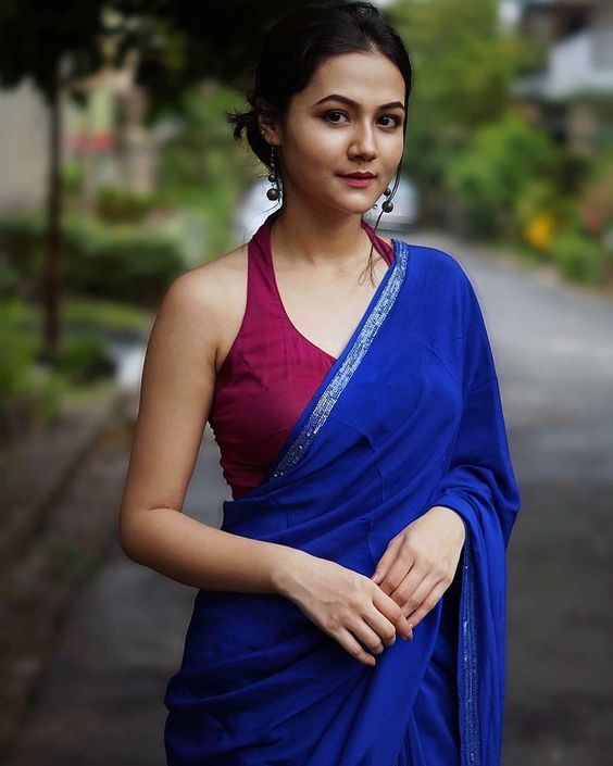 plain saree with blouse 13