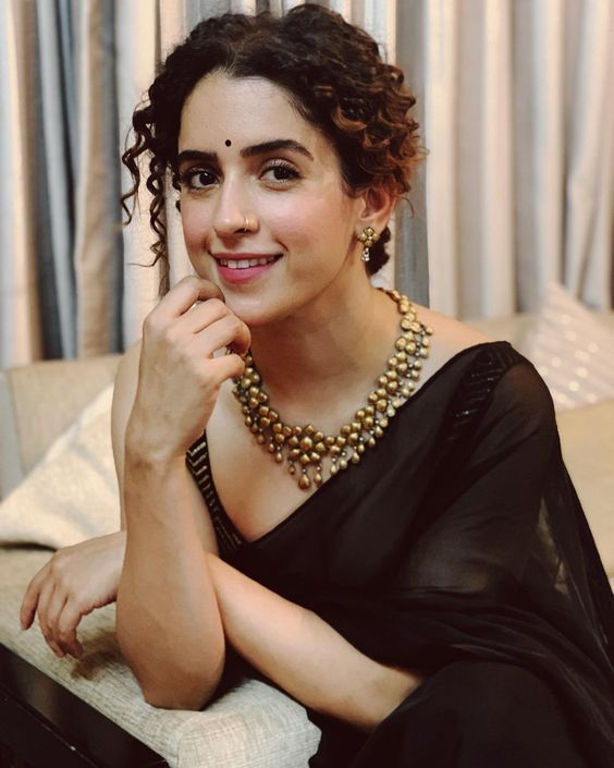 Sanya Malhotra in Black Saree
