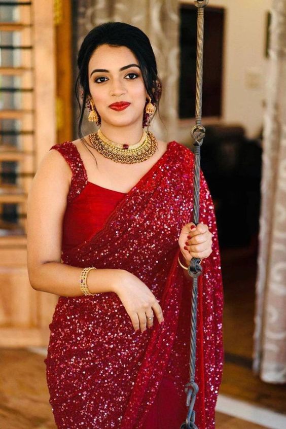 red saree with blouse 11