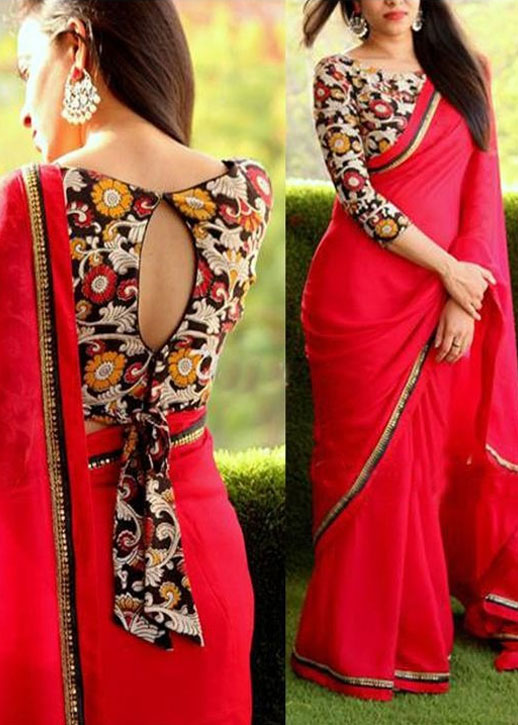 red saree with blouse 7