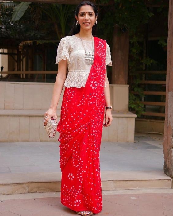 red saree with blouse 8