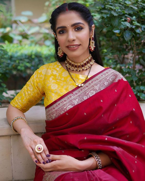 red saree with blouse 9