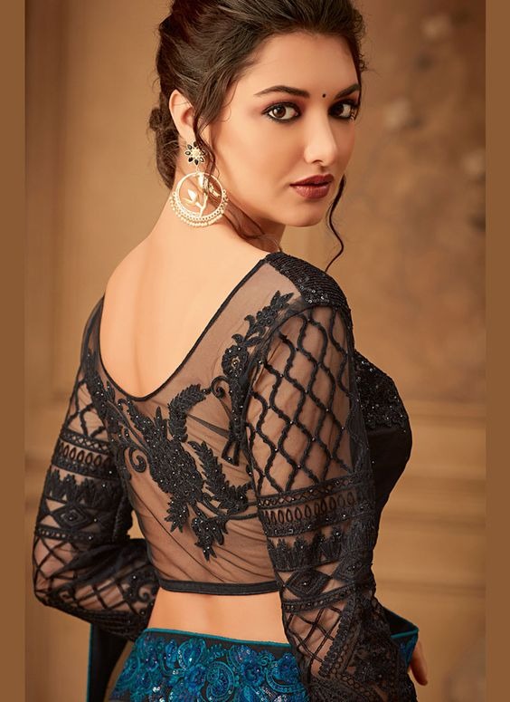 Backless Black Transparent Blouse