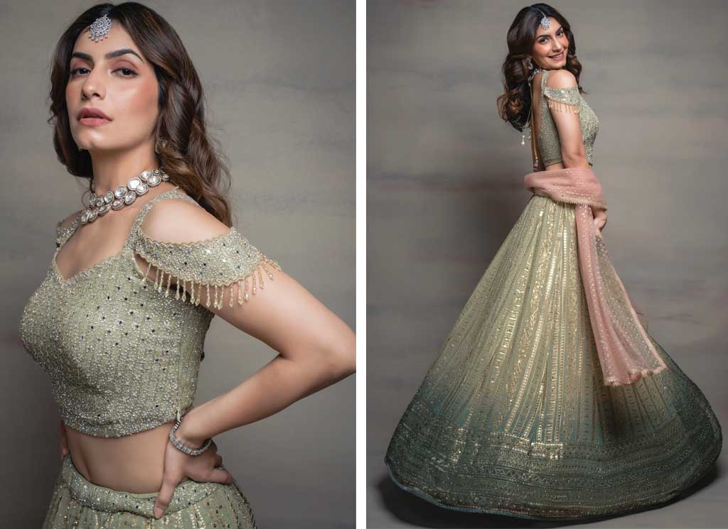 Chiffon Lehenga with Designer Blouse