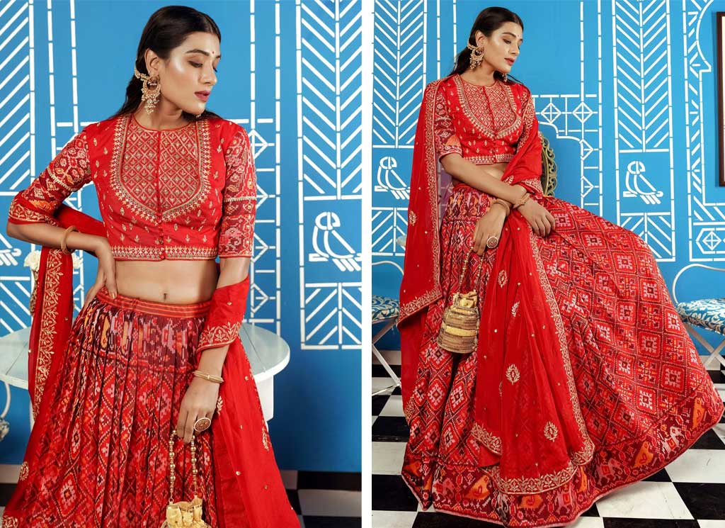 Red Silk Lehenga Choli