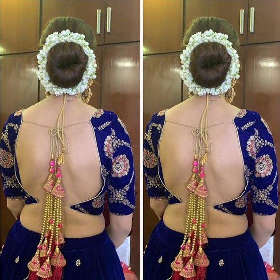 Backless Blue Blouse Design