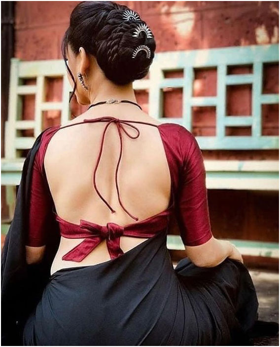 Backless Bowtie Blouse Design