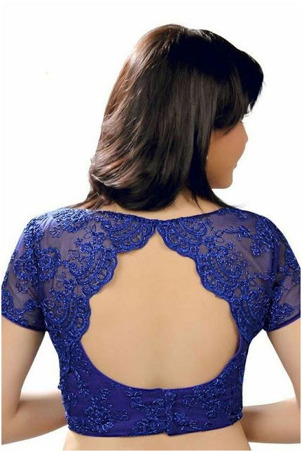 Blue Net Designer Blouse