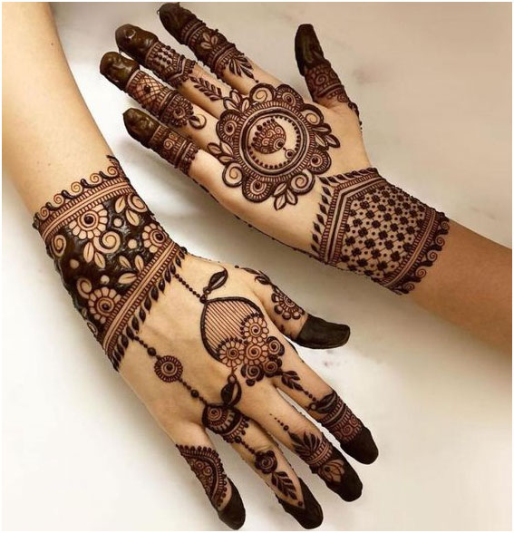 Front And Back Hand Mehndi Design