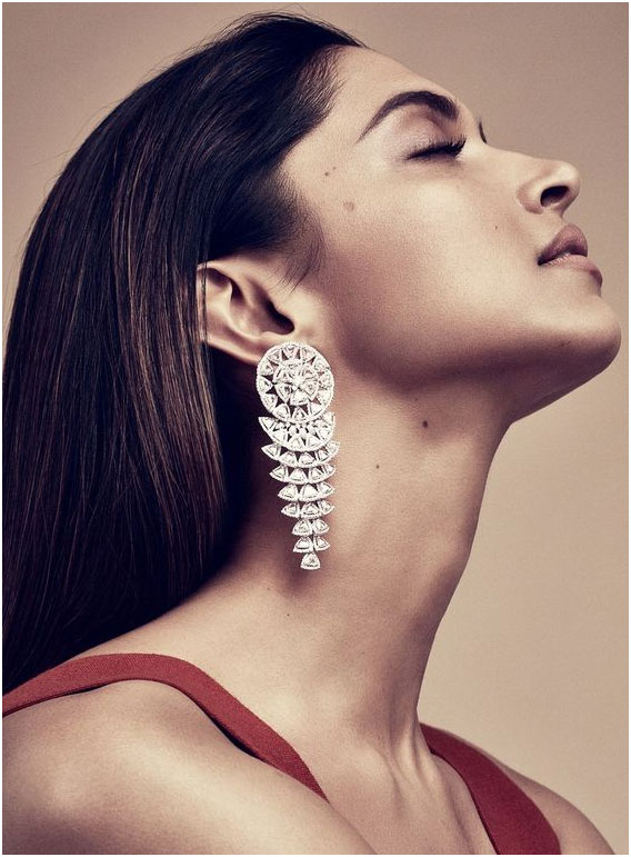 Deepika Padukone Long Diamond Earrings