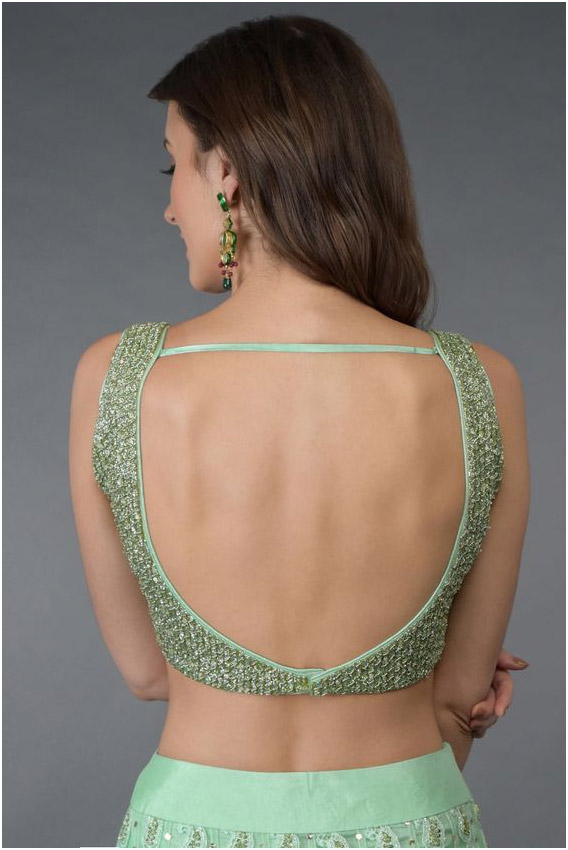 Mint Green Chikankari Blouse