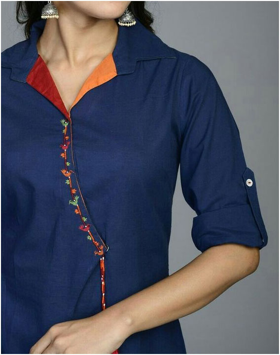 Trendy Collar Neck Design