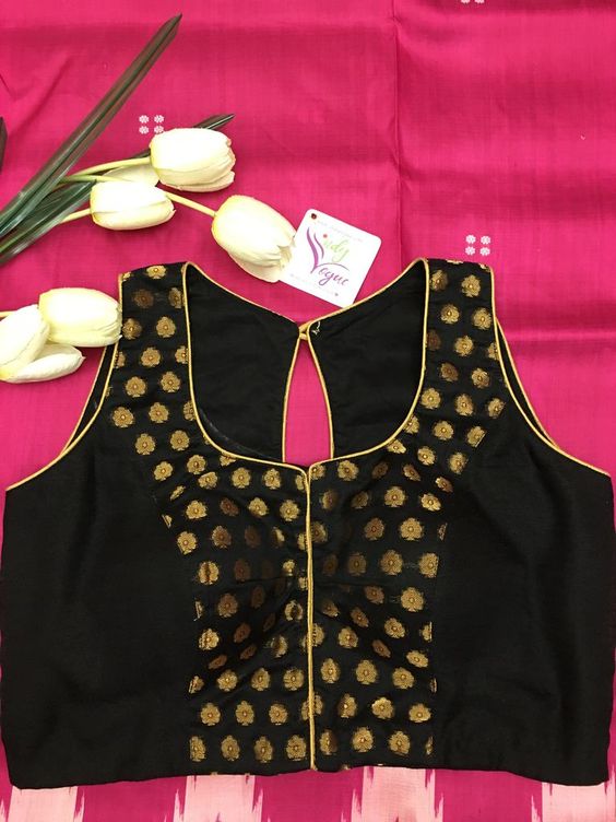 black paded blouse