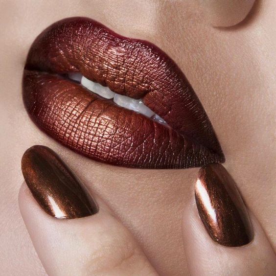 copper brown lipstick