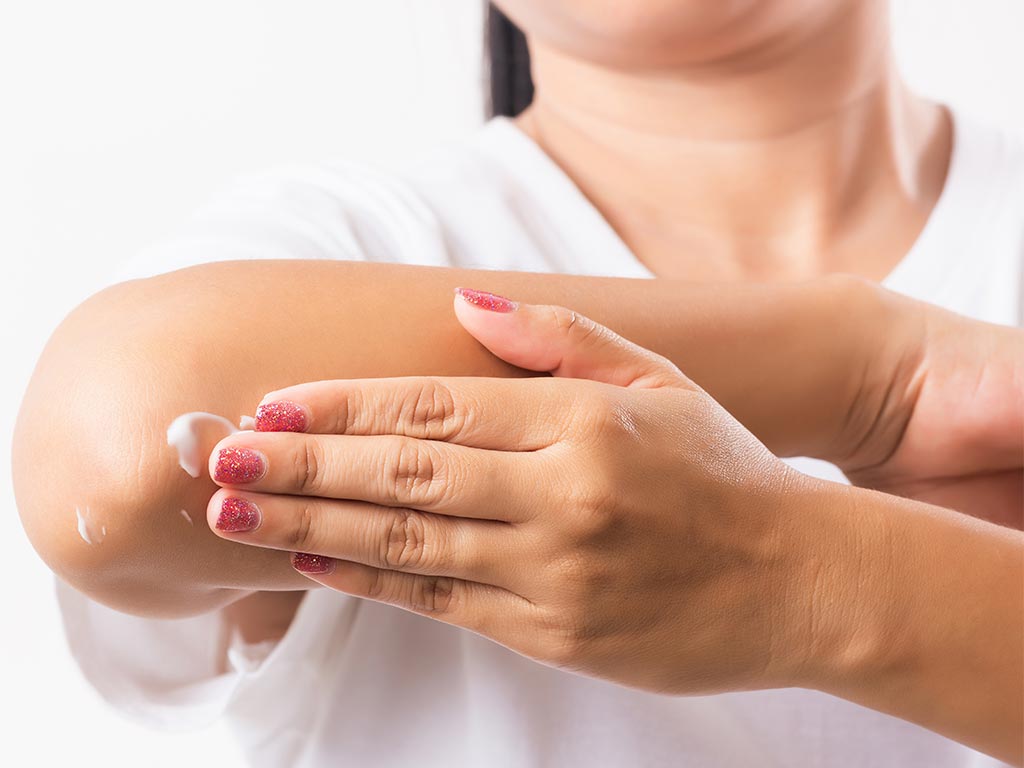 lotion use in elbow