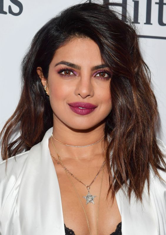 priyanka chopra magenta lip