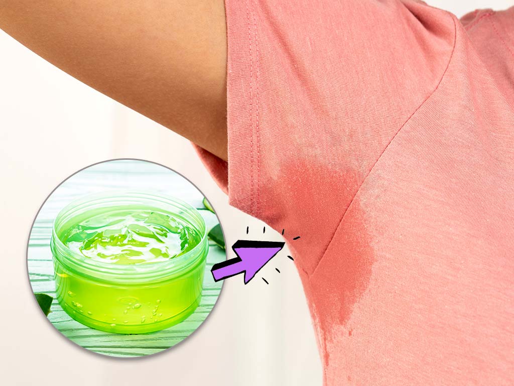 use aloe vera gel  under arm sweating