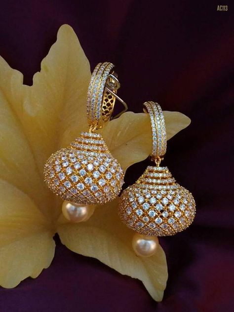 American Diamond Studded Jhumka 