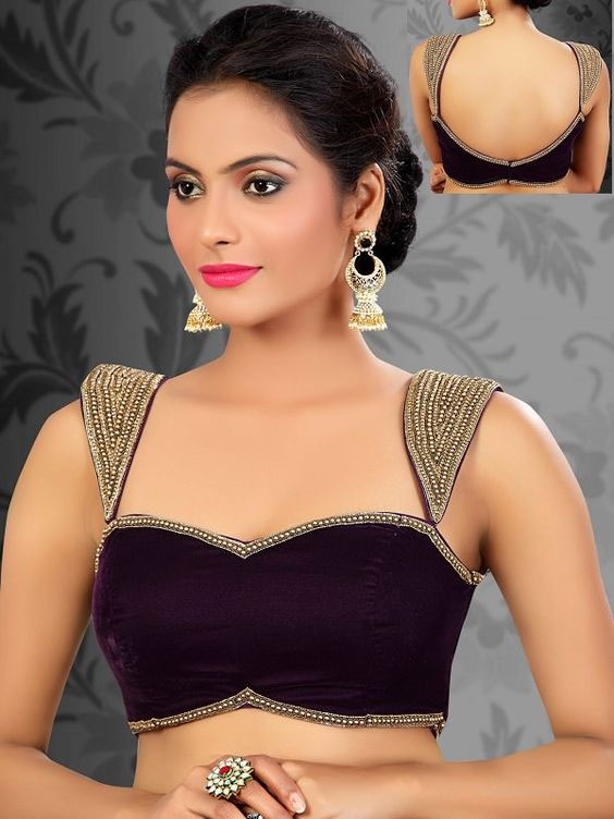 Black And Golden Blouse Design