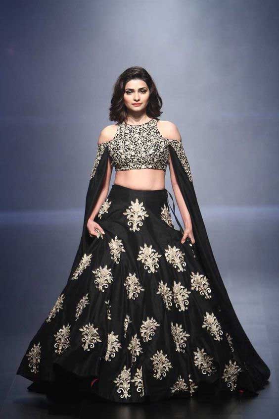 Black Blouse With Attached Dupatta