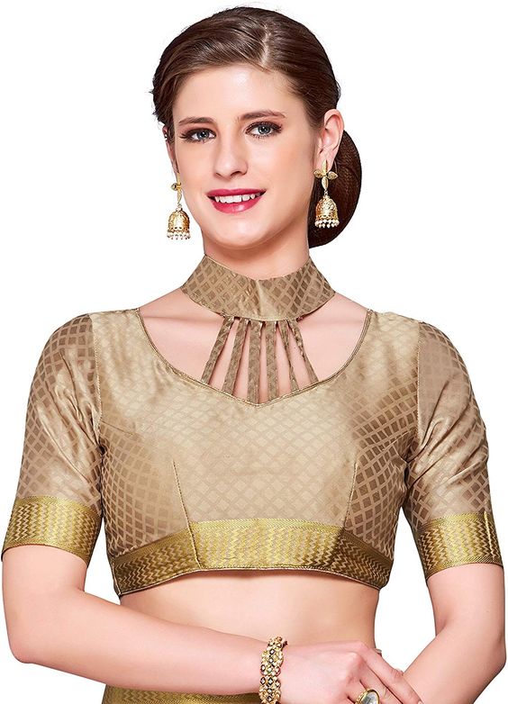 Brocade Golden Blouse Design