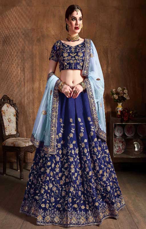 Blue Gota Patti Lehenga Set