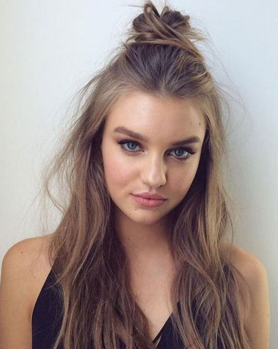 Half Up Messy Bun