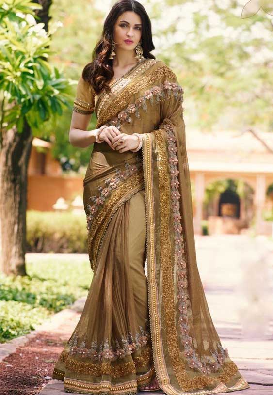 Net Border Work Saree