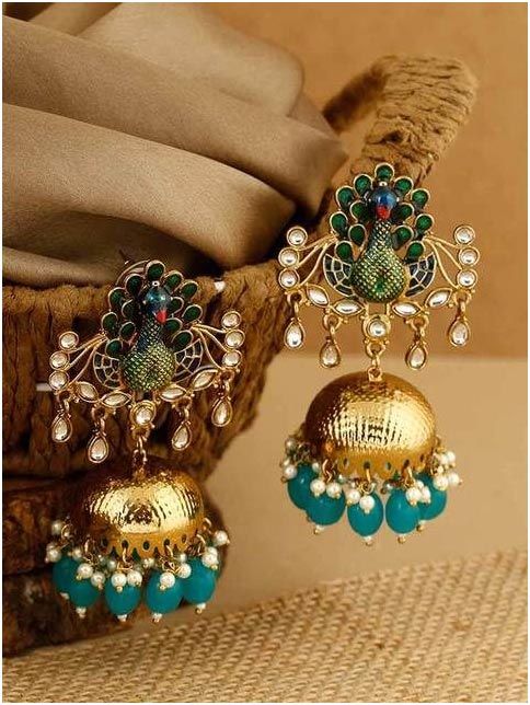 Peacock Style Jhumka Design