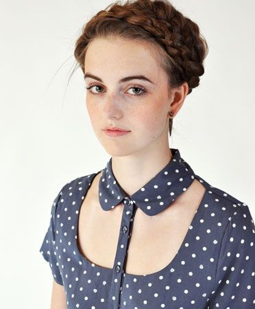 Polka Dot Halter Neck Blouse Design