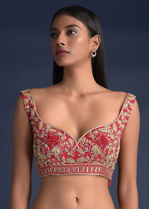 Sweetheart Neckline Blouse