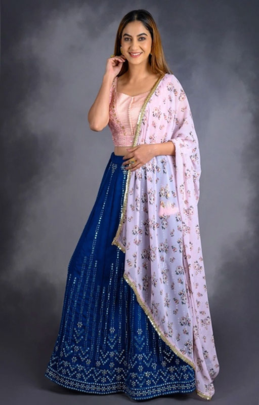 Teal Blue Lehenga