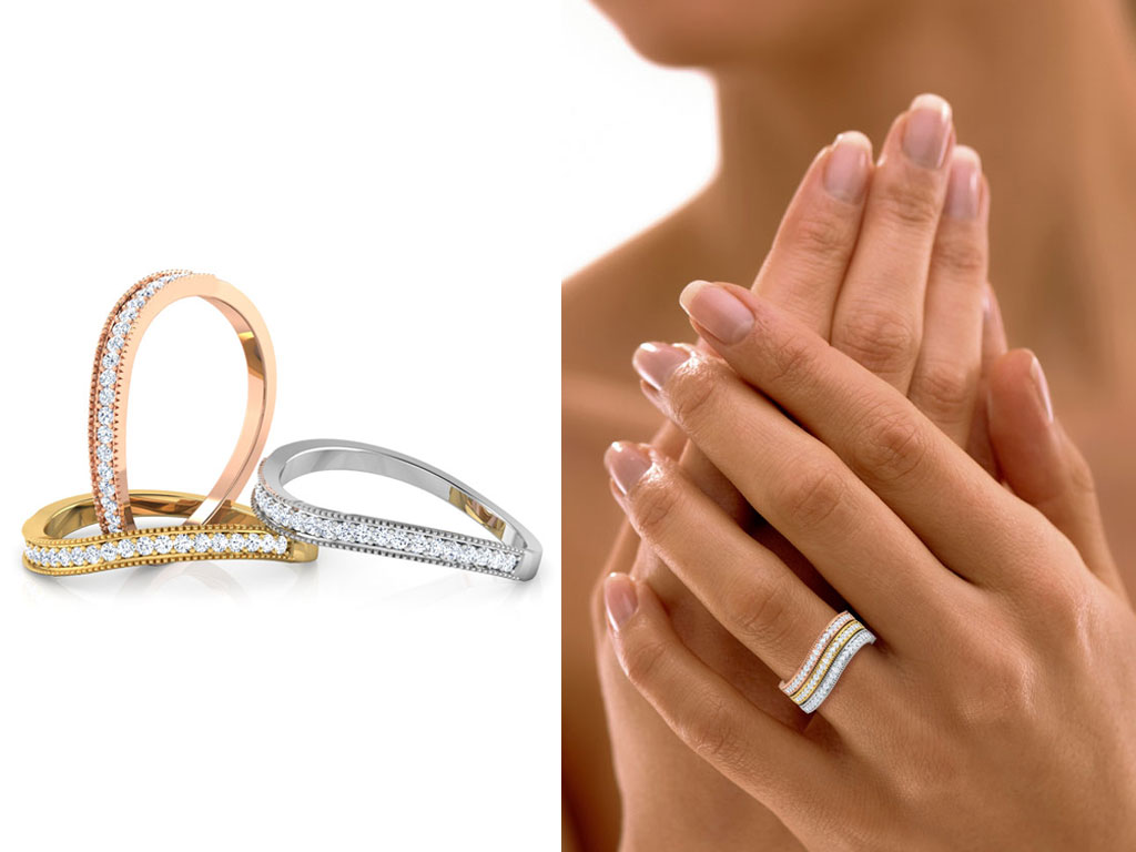 Three tone Diamond Ring