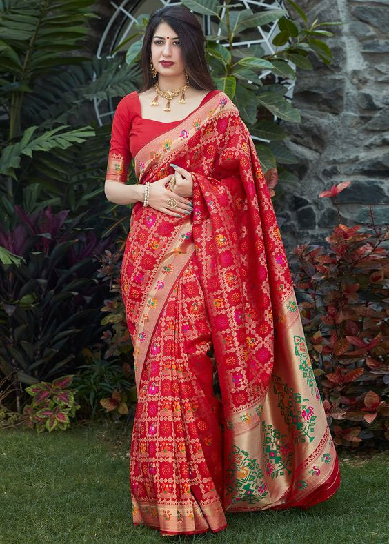 Art Silk Banarasi Bridal Saree