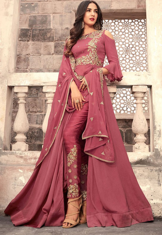 Front Slit Abaya Style Suit 