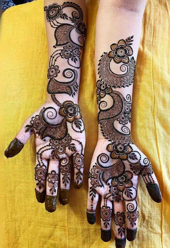 Arabic Full Hand Mehandi Design  