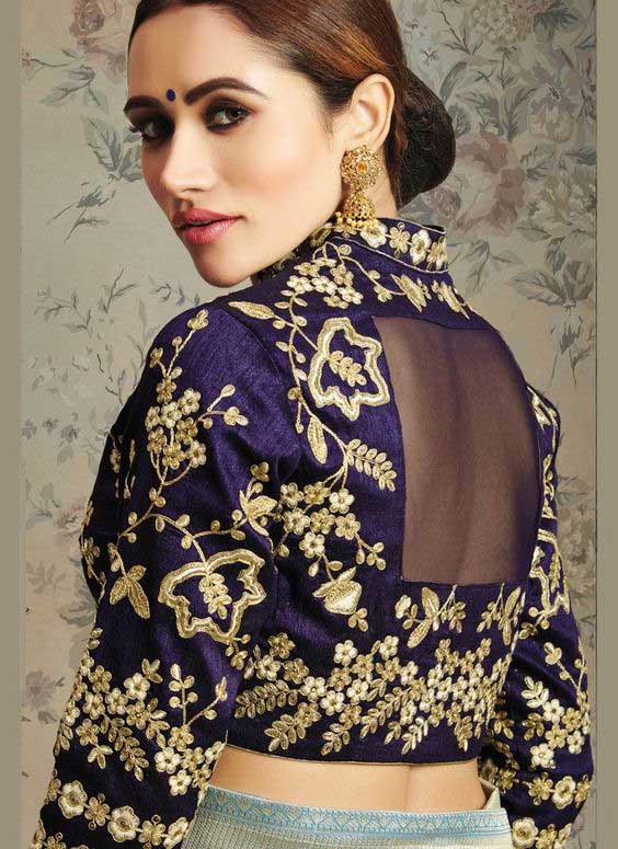 Box Style Back Blouse Design