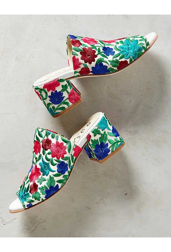 Embroidered Mules